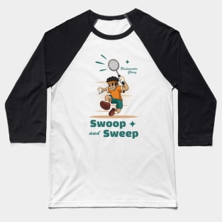 Badminton Glory Mascot Baseball T-Shirt